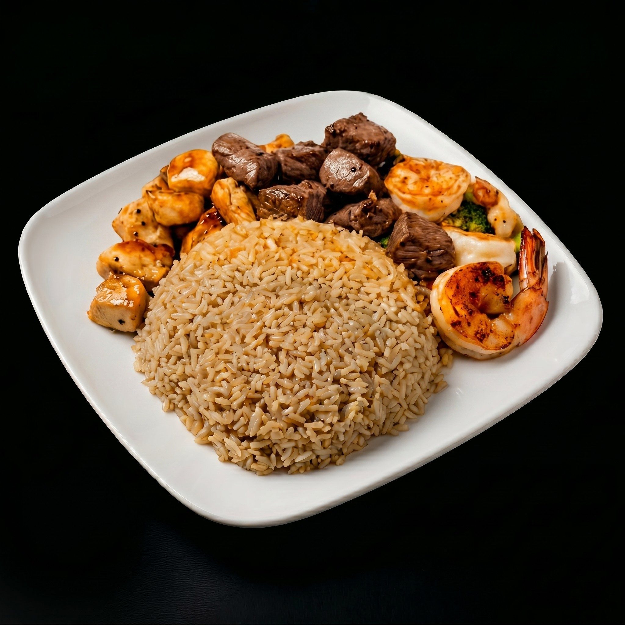 30. Steak, Chicken and Shrimp Hibachi Combo Special.